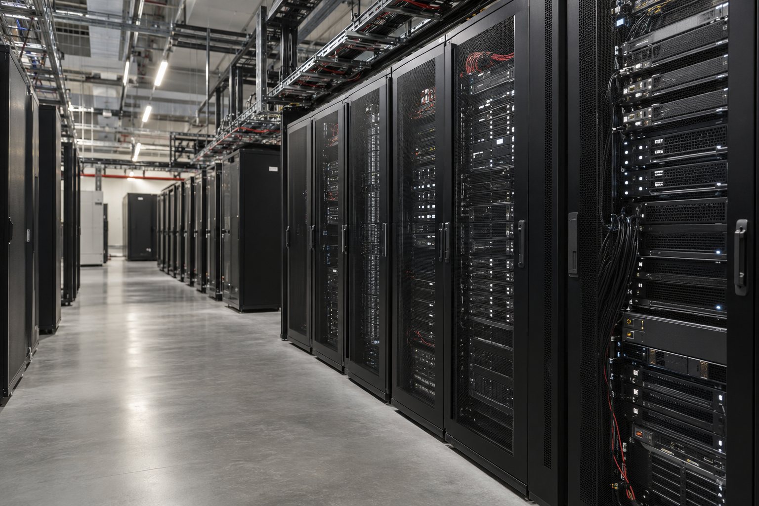 Representative server infrastructure. AI-generated illustrative photograph.